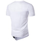 Men's Street Style Hip-Hop Round Neck Fashion Personality Hem Short Sleeves T-shirt