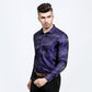 Men's Shiny Night Club Fashion Specialty Shades Printing Casual Turndown Long Sleeves Shirts