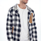 Men's Plaid Suede Pocket Casual Hooded Jackets