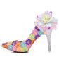 Women Flora Rhinestone Stiletto Heel Pumps Wedding Shoes