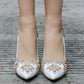 Women Crystal Pointed Toe Rhinestone Stiletto Heel Wedding Pumps