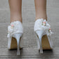 Women Crystal Pointed Toe Flora Stiletto Heel Wedding Pumps