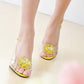 Crystal Flower Fish Mouth Rhinestone Sandals Women's Shoes