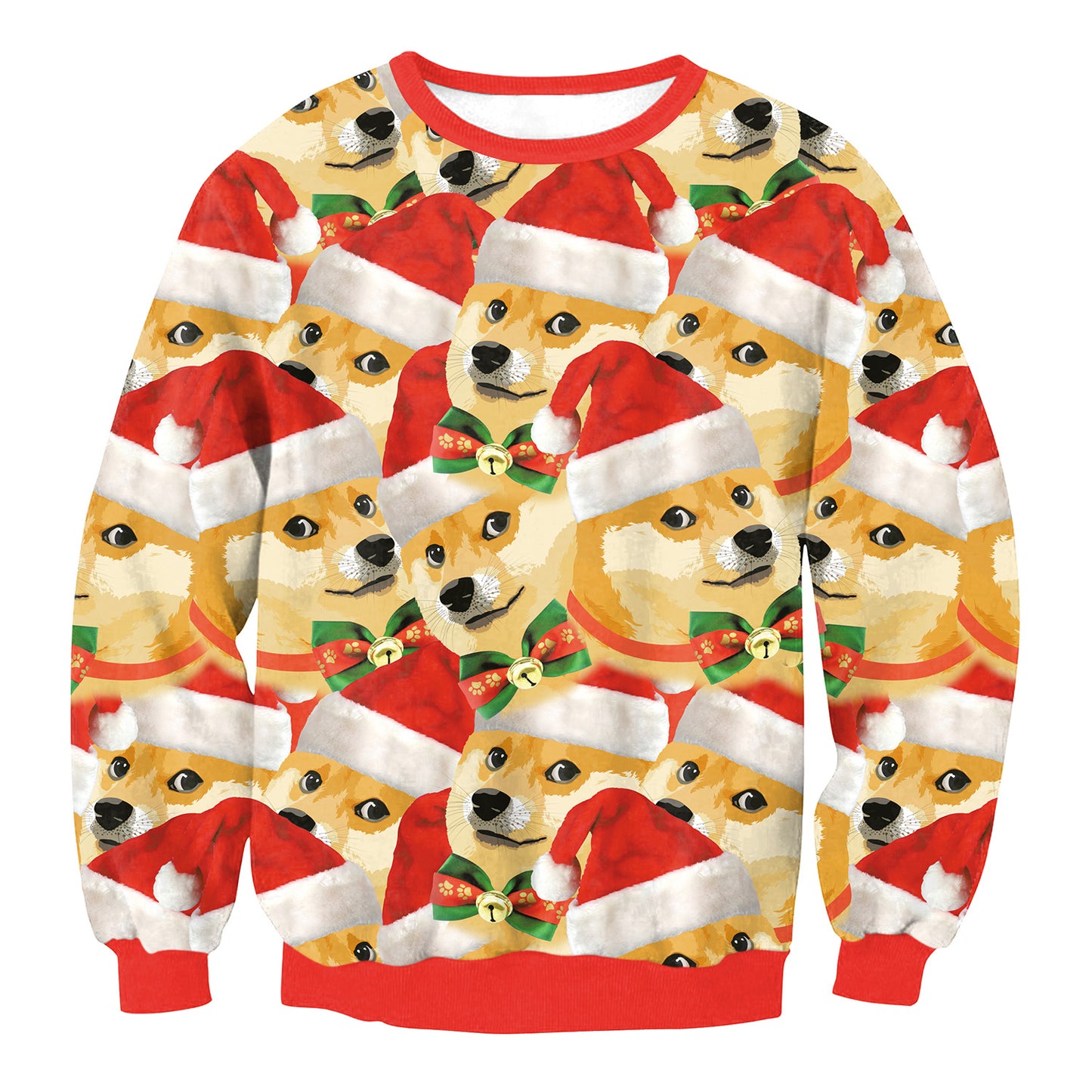 Christmas Puppy Crew Neck Couple Sweater