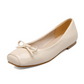 Women Flats Girl Casual Loafers Shoes Square Toe Bow Ballet Shoes