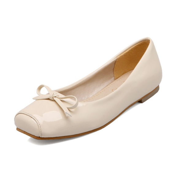 Women Flats Girl Casual Loafers Shoes Square Toe Bow Ballet Shoes – Shoeu