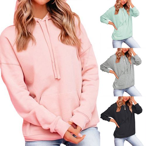 Women Hooded Kangaroo Pocket Sweater