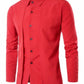 Turndown Collar Long Sleeve False Two-piece Men Shirt 7516