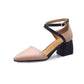 Women Pointed Toe Buckle High Heel Chunky Sandals