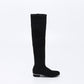Women's Velet Low Heeled Tall Boots