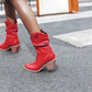 Women's High Heeled Chunky Heel Ankle Boots