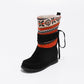 Women's Ethnic Trend Mid Calf Boots Shoes Woman