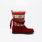 Women's Ethnic Trend Mid Calf Boots Shoes Woman