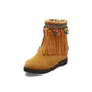 Women's Suede Tassel Wedges Boots Shoes Woman