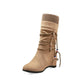 Women's Wedges Heeled Mid Calf Boots Shoes Woman