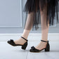 Women Buckle Mary Jane Mid Heels Sandals