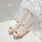 Women Bow Tie Mary Jane Low Heels Shoes