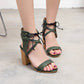 Women Strappy High Heel Chunky Sandals