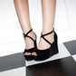 Peep Toe Women High Heel Platform Wedges Sandals