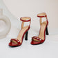 Women Ankle Strap Pearl High Heel Sandals