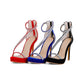 Women Rhinestone High Heel Platform Sandals Zippers