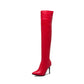 Women Pointed Toe High Heel Over the Knee Boots