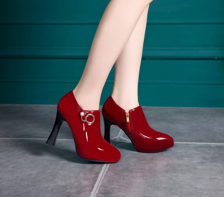 Women Patent Leather High Heels Pumps