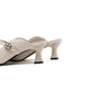 Women Pearl Rhinestone High Heel Chunky Sandals