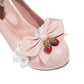 Women Pumps High Heels Ankle Straps Shoes with Bowtie