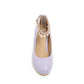 Women Pearl Ankle Strap Pumps Chunky Heeled Shoes