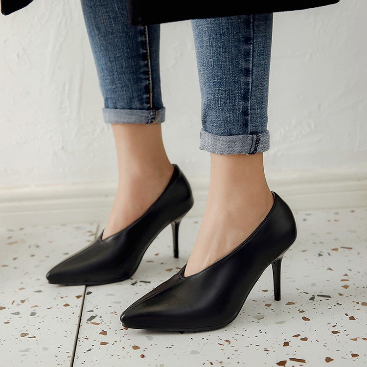 Women Pointed Toe Stiletto Pumps High Heels