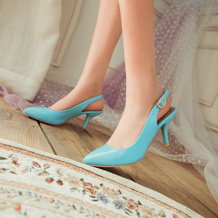 Women Pointed Toe Slingbacks High Heel Sandals