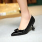 Women Pointed Toe Bow High Heel Pumps