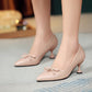 Women Pointed Toe Knot High Heel Pumps