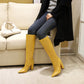 Women Pointed Toe High Heel Knee High Boots
