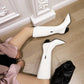 Women Pointed Toe Zip High Heel Knee High Boots