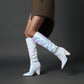 Women Sequined High Heel Knee High Boots
