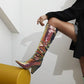 Women Sequined High Heel Knee High Boots