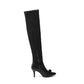 Women Pointed Toe Bow Tie High Heel Tall Boots