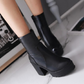 Round Toe High Heels Platform Ankle Boots Women Shoes 75983277
