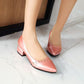 Women Patent Leather Chunky Heels Pumps