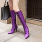 Women Stain Pointed Toe High Heel Tall Boots