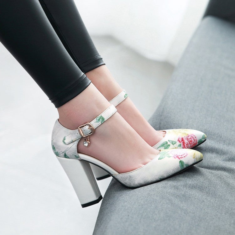 Ankle Strap Thick-heeled Sandal National Style Super High Heels