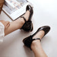 Women's Ankle Strap Low Heels Shoes