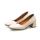 Leisure Shallow-mouth Women's Chunky Heels Pumps