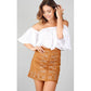 Regularity Embroidered Leather Packet Buttock Street Women Skirts