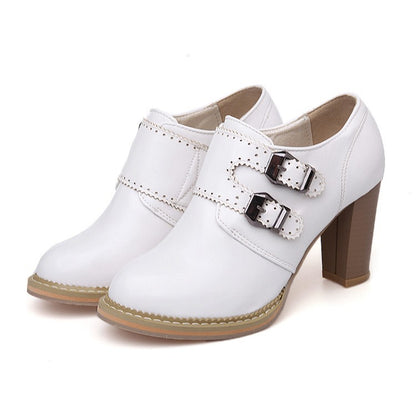 Rough-heeled High-heeled Oxford Shoes