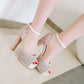 Women's Fish Mouth Super High Heel Thick Heel Platform Sandals Wedding Shoes