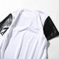 Men's Round Neck Short Sleeves Street Style Circle Hem Solid Color Split Joint T-shirt