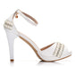 Women Pearls Peep Toe Bridal Wedding Stiletto Heel Platform Sandals